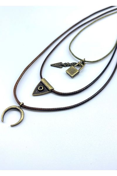 Concept HuBuTU Men's Minimal Bohemian Style Necklace Set (3 Pieces)