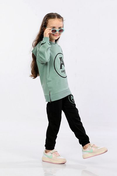 Amur Girl's Takim Bottom - Top Tracksuit Set 2 Yarn Cloth