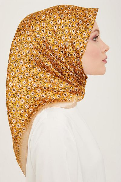 Armine Μεταξωτό κασκόλ Sura 9134D (S ) 90 x 90 Χρυσό - 05