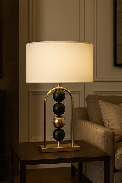 Vinner Aureo Modern Metal Gövdeli Siyah Mat Gold Dekoratif Abajur