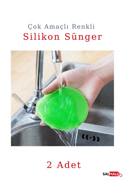 SalMall Multi-Purpose Non-Exhausting Silicone Dish Brush, Pan Holder 2 Pcs