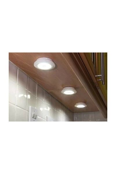 Goldeex 3-Piece Remote Controlled Adhesive Wireless Battery Operated Led Spot Lamp Searchlight 313040