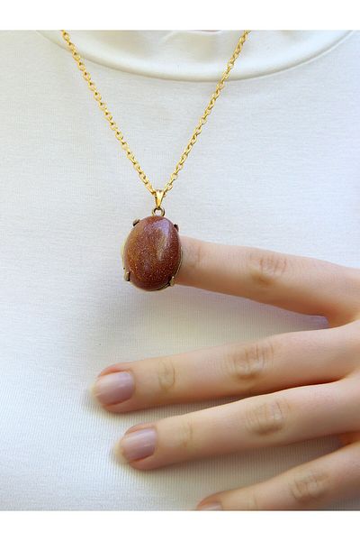 esha Natural Stone Star Natural Stone Women's Antique Necklace Euk36Y