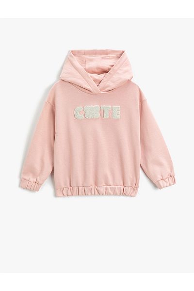 Koton Hooded Sweatshirt Applique Detailed Cotton
