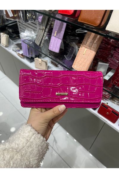 essacraft Embossed Crocodile Patterned Patent Leather Wallet