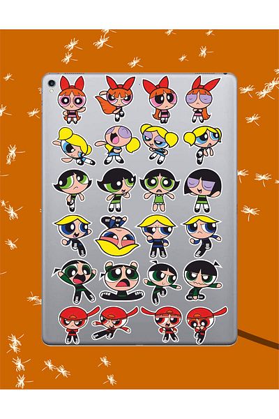 hediyenebak Powerpuff Girls Series 3 Sticker Set |   Laptop Agenda Pc Tablet Phone Notebook Sticker Bullet Journal