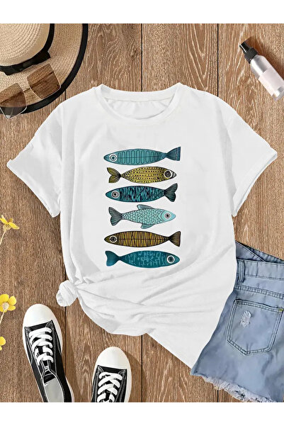 l'eivor Riba Štampano Ženska kaki zelena T-shirt
