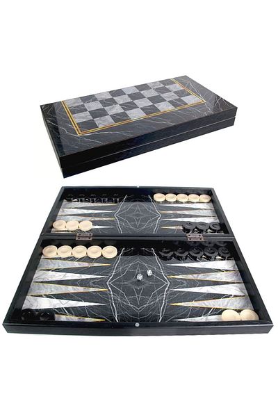 Art Tone Star Backgammon Team Cafe Backgammon Black Marble 14+