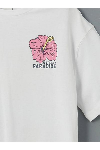 LC Waikiki Tricou pentru fetiță LCW Kids, alb, cu gât crew