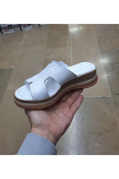ENZO Γυναικείες παντόφλες με τακούνι με εσωτερική και εξωτερική γνήσια δερμάτινη ανατομική σόλα
