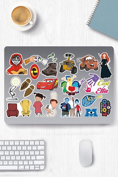 hediyenebak Pixar Themed Sticker Set |   Laptop Agenda Pc Tablet Phone Notebook Sticker Bullet Journal