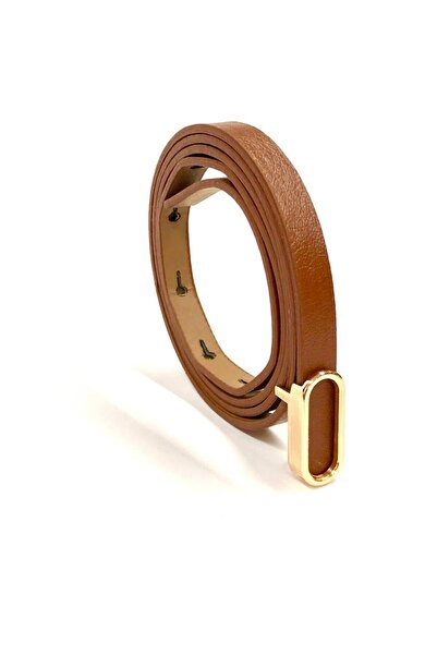 Damla 4-Pack Deal Product Imported Oval Gold Buckle Thin Belt, Trouser Belt, Shirt Belt, Coat Belt