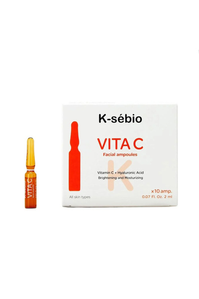 K sebio أمبولات فيتامين لجميع انواع البشرة C من كي سيبيو 10 امبولات 2 مل