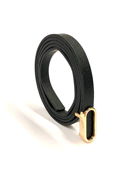 Damla 4-Pack Deal Product Imported Oval Gold Buckle Thin Belt, Trouser Belt, Shirt Belt, Coat Belt