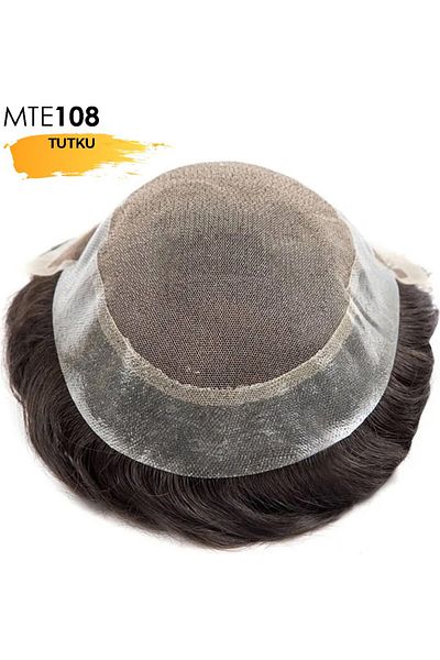 İNTERPROTEZ Prosthetic Hair Qa8 - 6X8 - Color Dark Chestnut Thin Wire All Directions Combable Bottom Structure 100% Human Hair