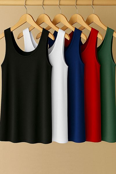 EFFE 5 Pieces Cotton Supreme Combed Cotton Strap Blouse