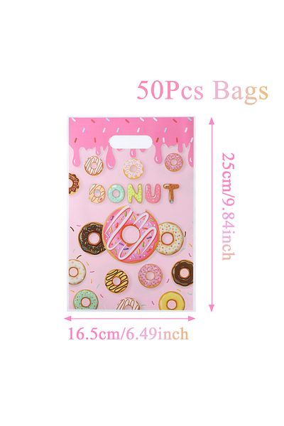 Choice Other 50pcs 10/25/50pcs Donut Handbag Gift Candy Packing Bags Donut Theme Birthday Party Decor Kids
