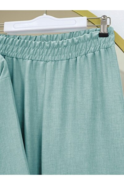 Modamorfo Kimono Set with Tie-Up Front Trousers - Water Green