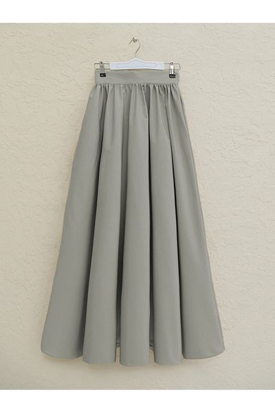 Modamorfo Pleated Bondit Skirt with Pockets - Stone