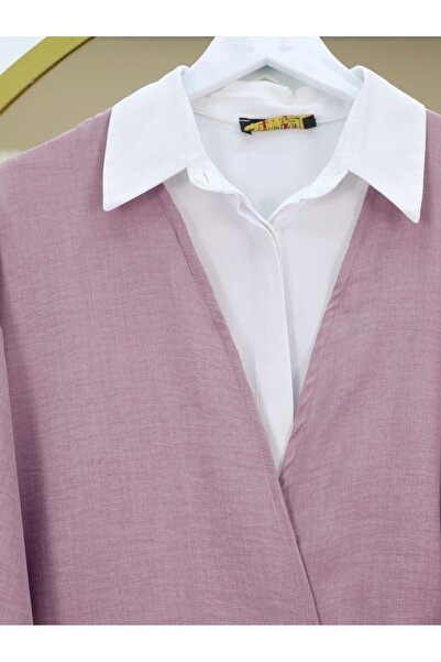 Modamorfo Kimono Suit with Front Tie Trousers - Powder