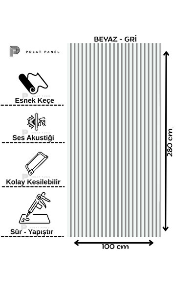 POLAT PANEL Esnek Keçeli Slim Duvar Paneli 100cm