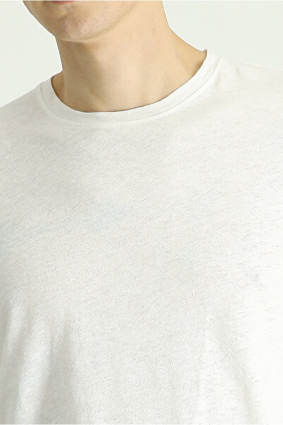 Kiğılı Μπλουζάκι από λινό με λεπτή εφαρμογή με λαιμόκοψη