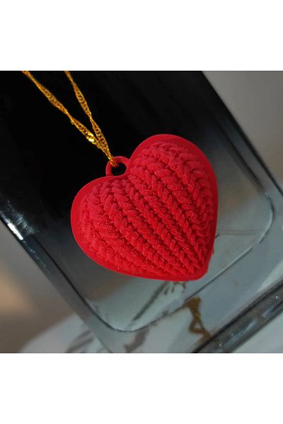 Luxeres ❤️   Knitted Patterned 3D Heart Necklace – the Hottest Version of Love!