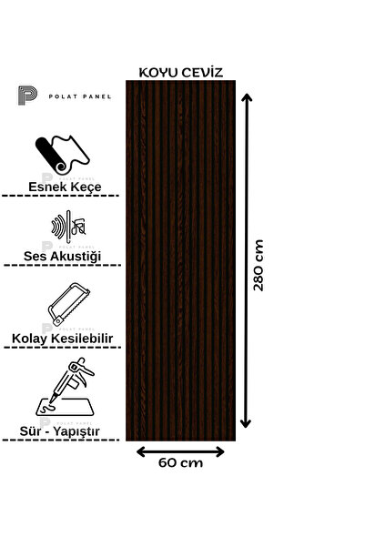 POLAT PANEL Esnek Keçeli Slim Duvar Paneli 60cm