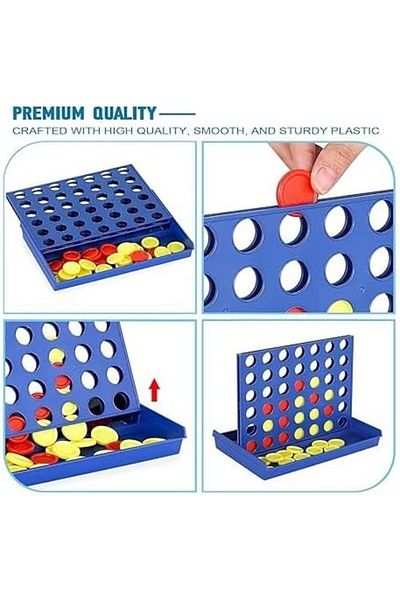 Other Small Bingo Game 4 in a Row, Compact Strategy Board Game for Kids and Adults