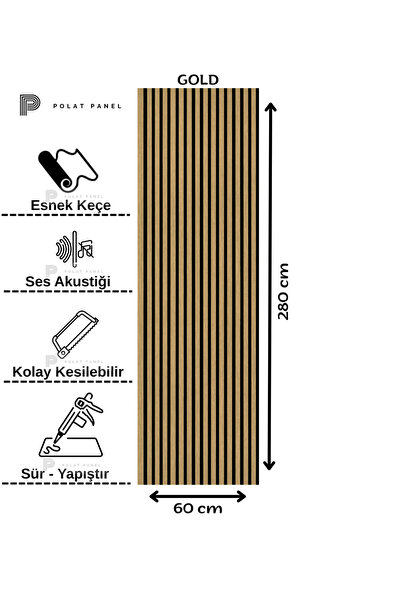POLAT PANEL Esnek Keçeli Slim Duvar Paneli 60cm