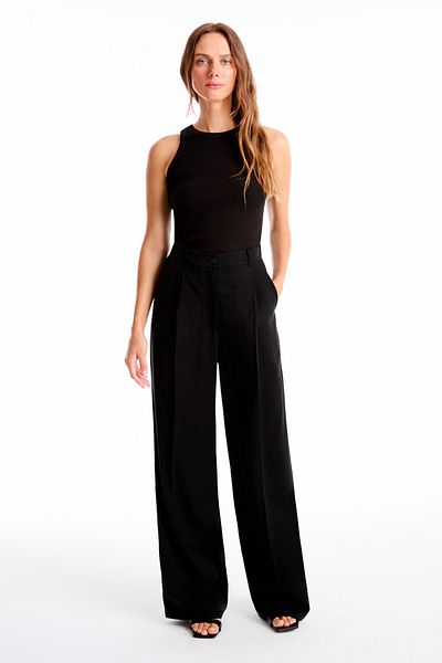 Perspective Black Days Regular Fit High Waist Trousers