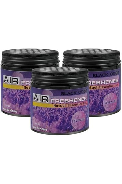 Black Odor Air Freshener Natural Essential Oils Combo Pack (3 Pcs) - Lavender - Long-Lasting Gel-Bas