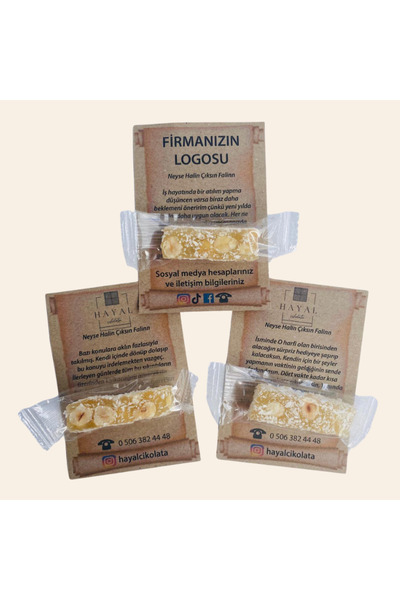 Usaş 100 قطعة / 1 كجم حلقوم فاخر مع البندق المزدوج |   حلوى لوكوم مع رسالة حظ...