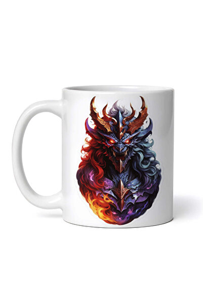 OEM Cană albă personalizată, bust Demon Astaroth, INOVATIX®. 330ml