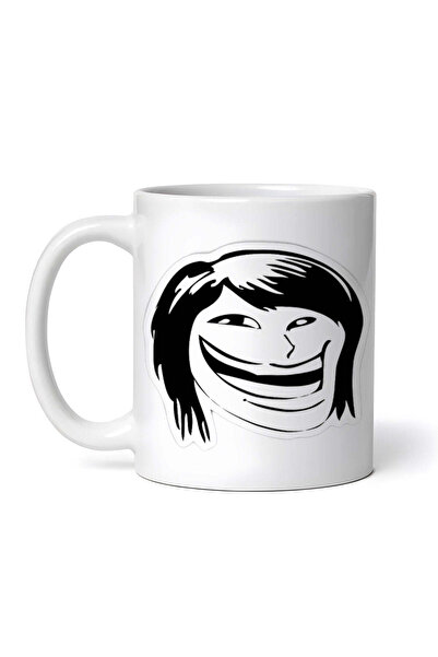 OEM Cană albă personalizată, Amused Troll Girl Meme, INOVATIX®. 330ml