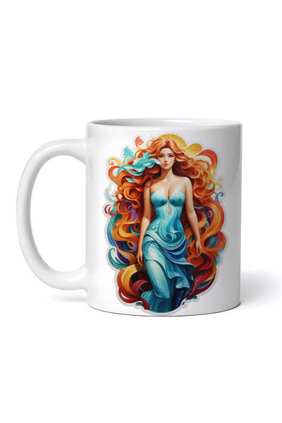 OEM Cană albă personalizată, cu simbol zodiacal Vărsător (fată), INOVATIX®. 3...