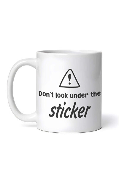 OEM Cană albă personalizată, Nu te uita sub sticker, INOVATIX®. 330 ml