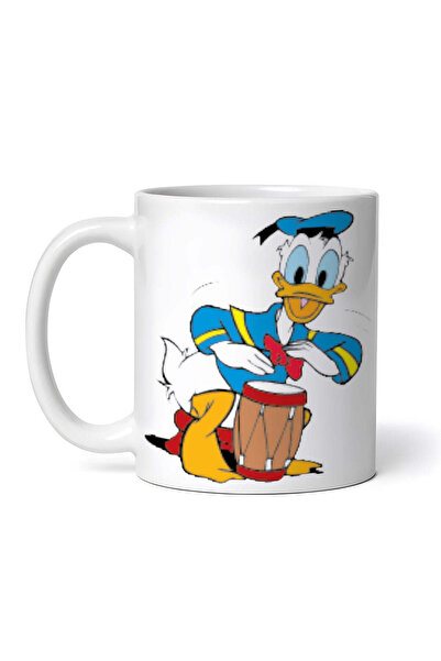 OEM Cană albă personalizată, Donald Duck bate toba, INOVATIX®. 330ml