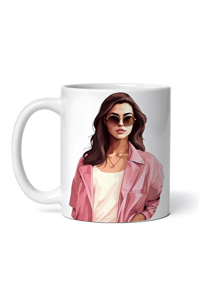 OEM Cană albă personalizată, Fată în roz Abby, INOVATIX®. 330ml