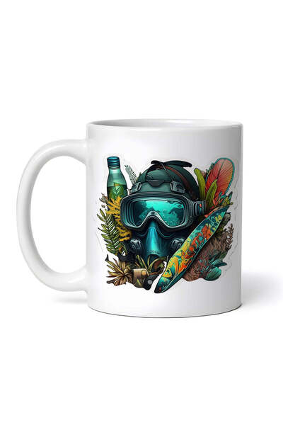 OEM Cană albă personalizată, echipament de snorkeling, INOVATIX®. 330ml