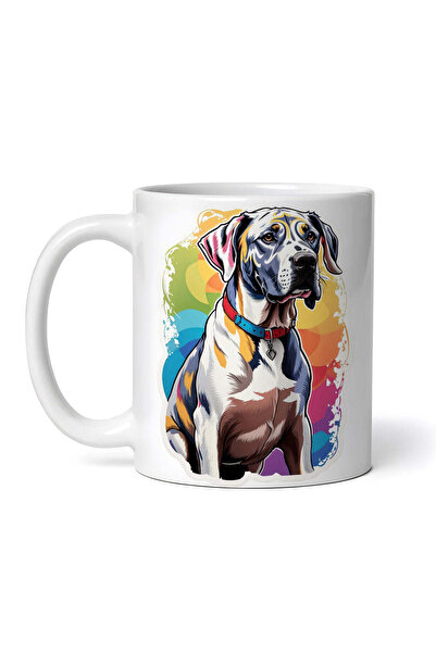 OEM Cană albă personalizată, câine dog german cu zgardă, INOVATIX®. 330ml