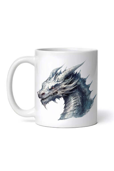 OEM Cană albă personalizată, Dragon Argintiu, INOVATIX®. 330ml