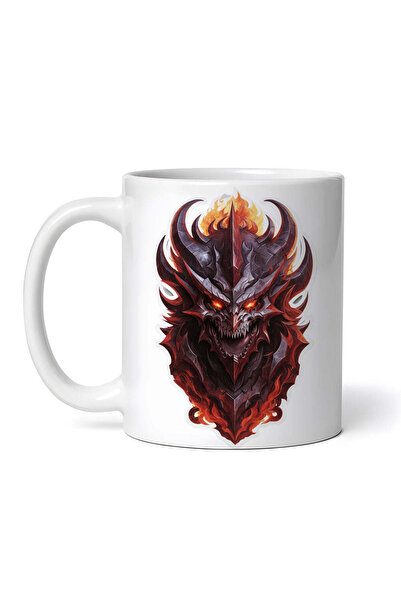 OEM Cană albă personalizată, Demon Belial cu colți, INOVATIX®. 330ml