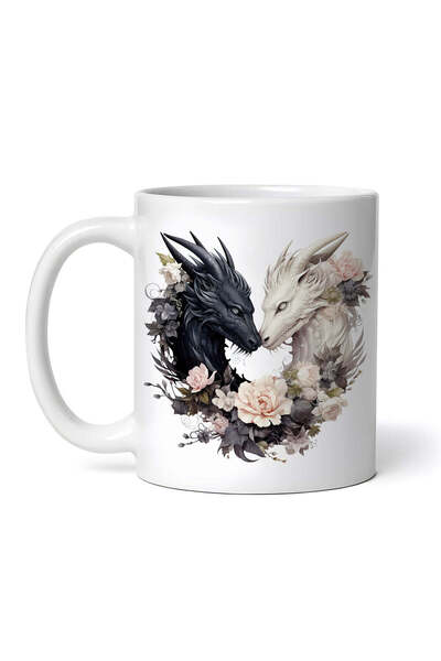 OEM Cană albă personalizată, Dragons in Love Protection, INOVATIX®. 330ml