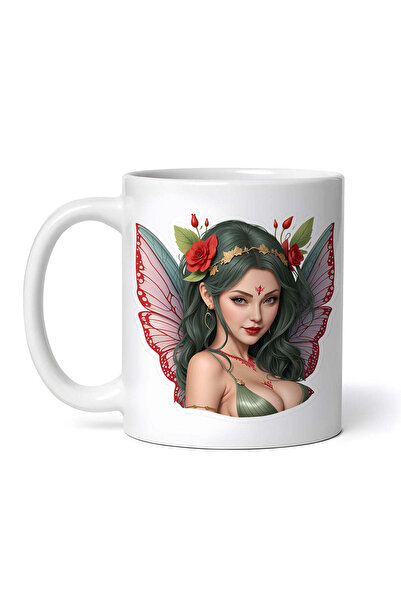 OEM Cană albă personalizată, față de fluture Nala, INOVATIX®. 330ml