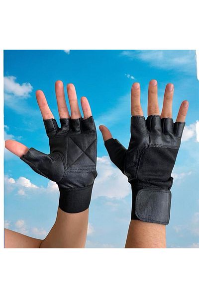 Gök Sports Squat Crossfit Dumbbell Barbell Weight Body Fitness Gloves with Wrist Bandage Sports Gloves Size m
