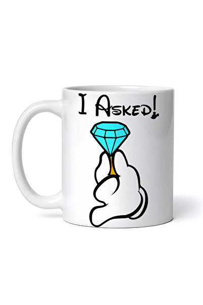 OEM Cană albă personalizată, Mână de Diamant I Asked, INOVATIX®. 330 ml