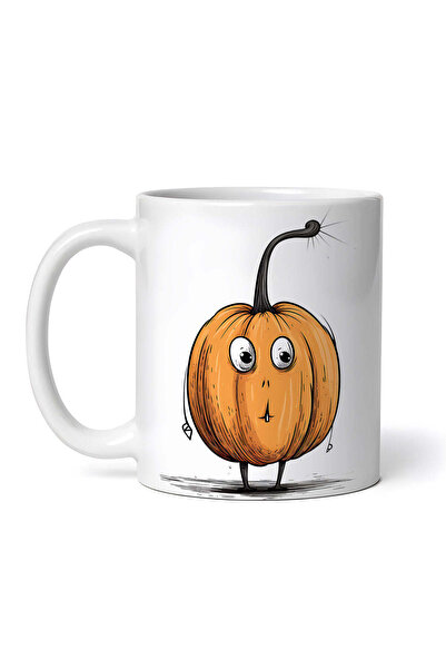 OEM Εξατομικευμένη λευκή κούπα, Κολοκύθα με πόδια, INOVATIX®. 330ml