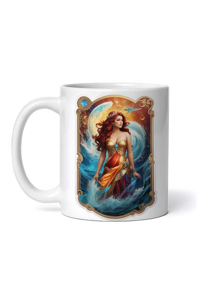 OEM Cană albă personalizată, Fată roșcată, simbol al zodiei Vărsător, Inovati...