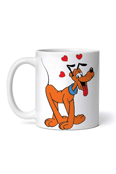OEM Cană albă personalizată, Disney Pluto îndrăgostit, INOVATIX®. 330ml